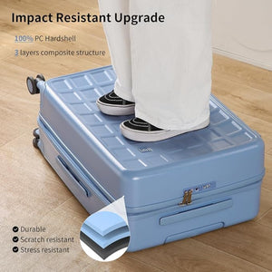 Luggage Suitcases 20, 24, 26 Inch with 8 Spinner Wheels, 100% PC Hard Shell travel luggage Suitcases