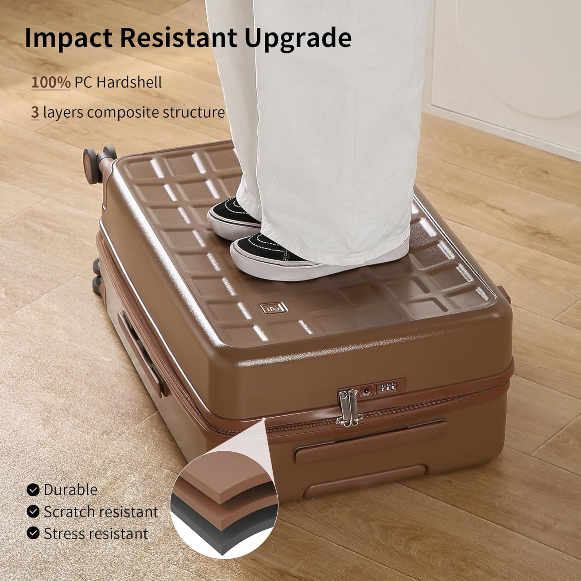 Luggage Suitcases 20, 24, 26 Inch with 8 Spinner Wheels, 100% PC Hard Shell travel luggage Suitcases