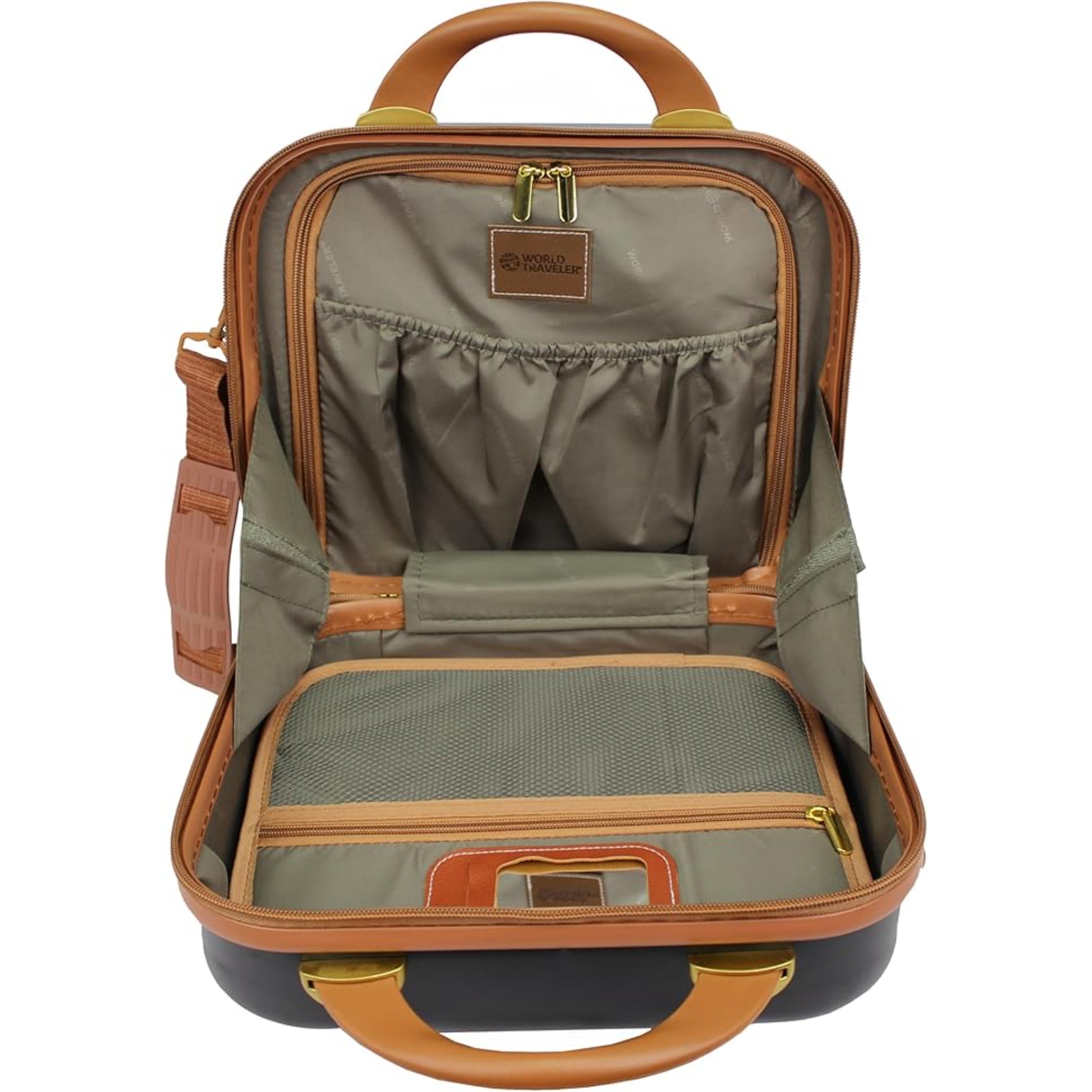 Vintage Style 2 Piece Luggage Set Hardside Carry-on Retro Train Case Spinner