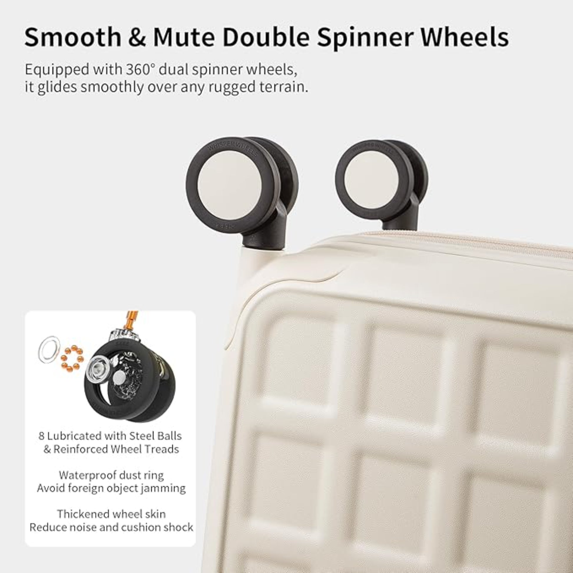 Luggage Suitcases 20, 24, 26 Inch with 8 Spinner Wheels, 100% PC Hard Shell travel luggage Suitcases
