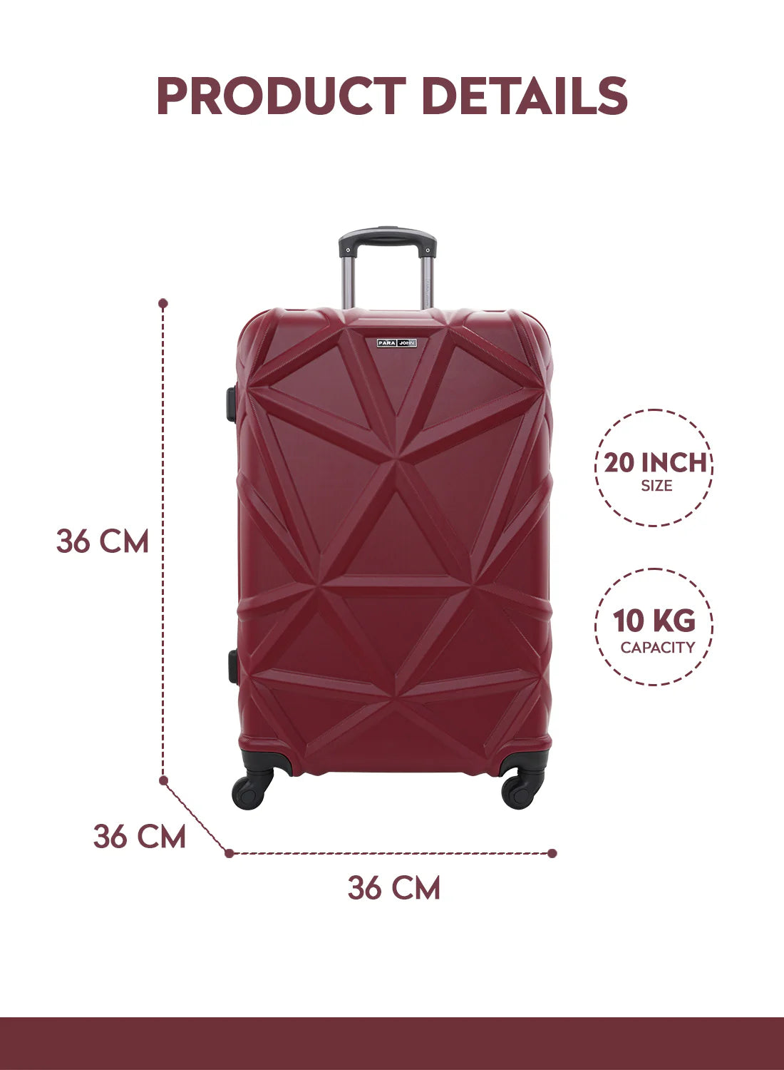 Cabin / Carry-On Size Suitcase ABS Hard Side Luggage Trolley