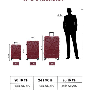 Cabin / Carry-On Size Suitcase ABS Hard Side Luggage Trolley