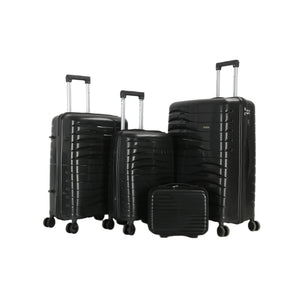 4-Piece Luggage Set | PP Material | Hard Shell Suitcases | 8 Spinner Wheels | Telescopic Handle | Anti-Theft Zippers