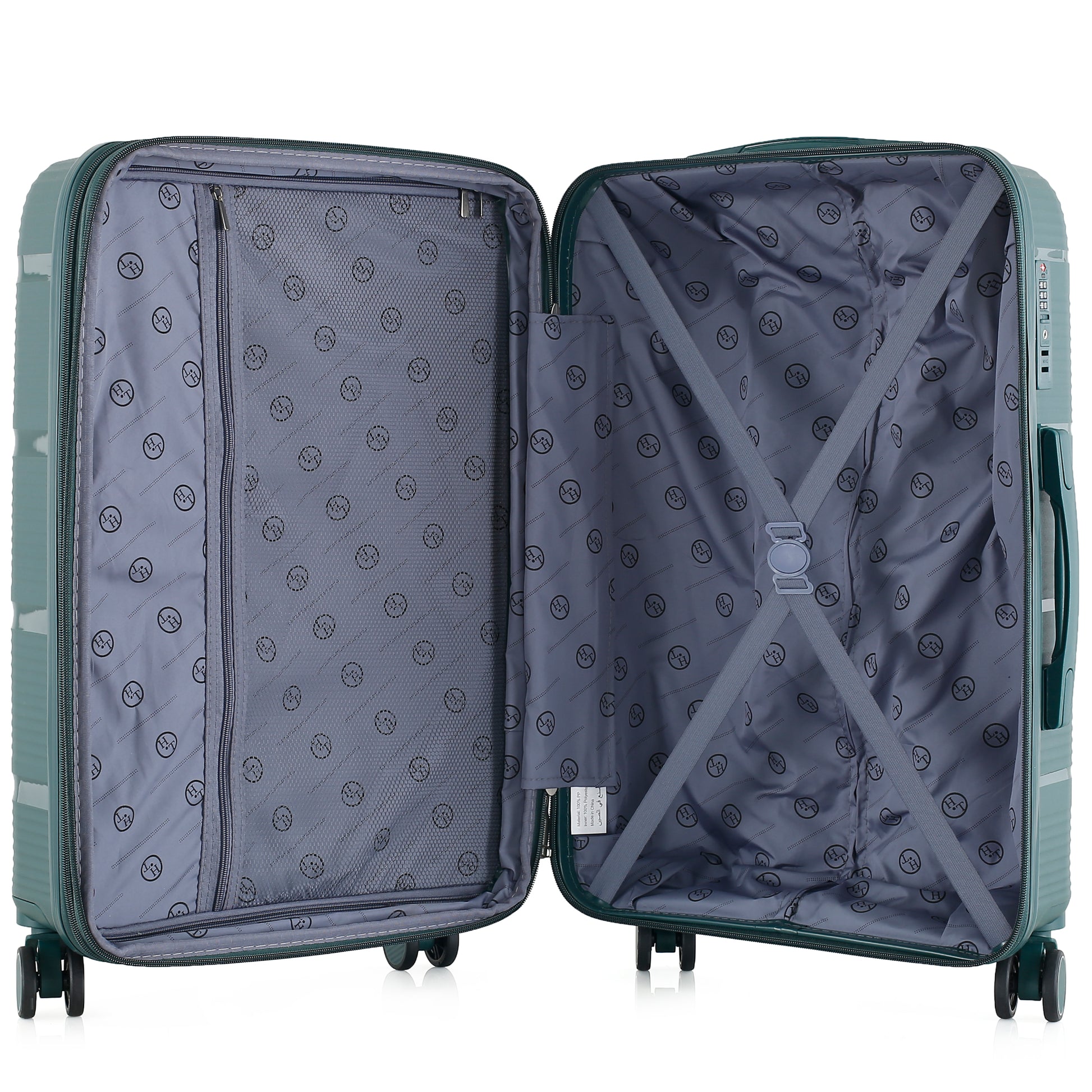 4-Piece Luggage Set | PP Material | Hard Shell Expandable | 8 Spinner Wheels | Telescopic Handle | Anti-Theft Zippers