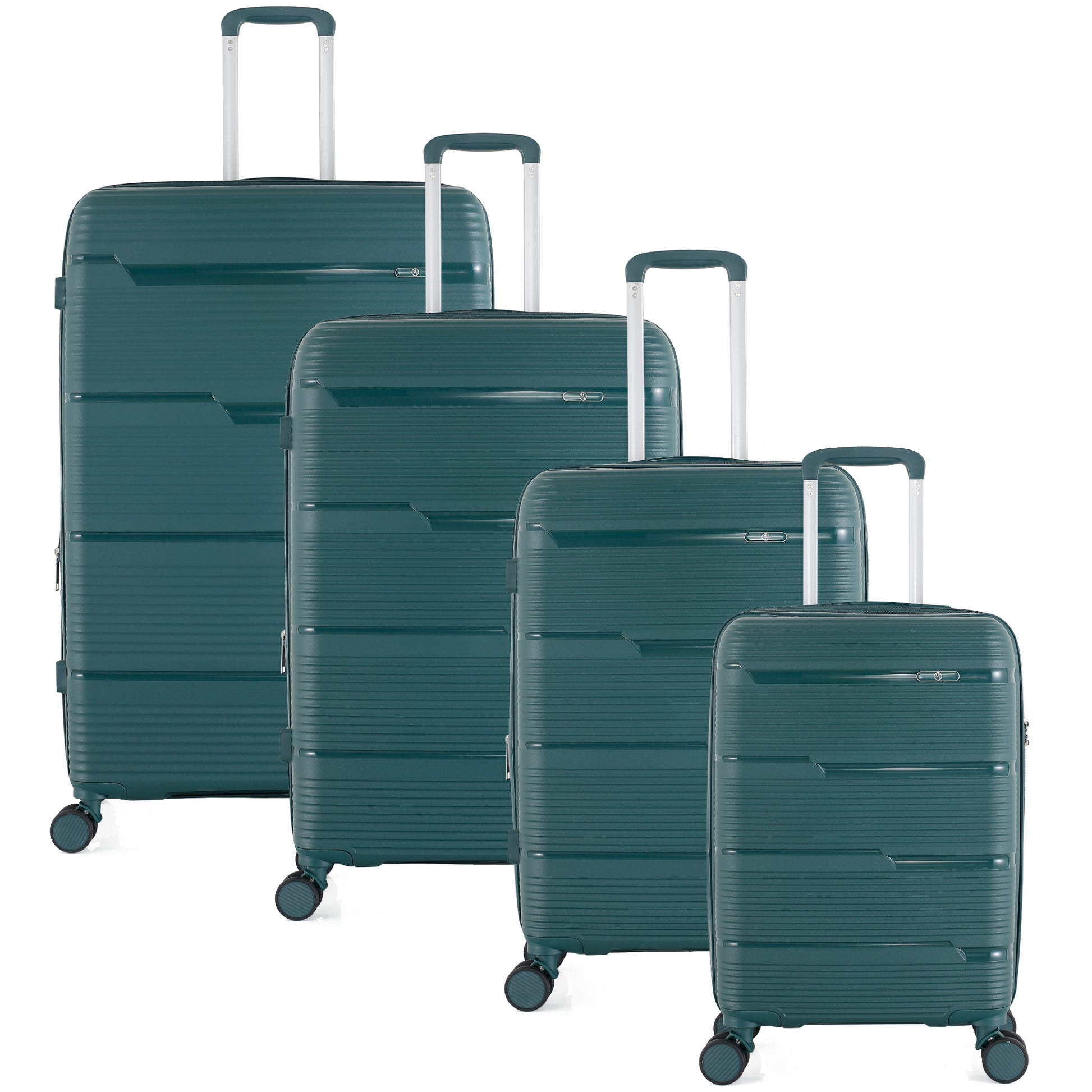 4-Piece Luggage Set | PP Material | Hard Shell Expandable | 8 Spinner Wheels | Telescopic Handle | Anti-Theft Zippers
