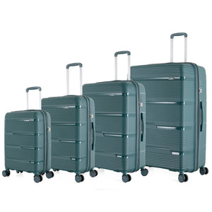 4-Piece Luggage Set | PP Material | Hard Shell Expandable | 8 Spinner Wheels | Telescopic Handle | Anti-Theft Zippers