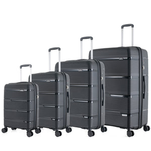 4-Piece Luggage Set | PP Material | Hard Shell Expandable | 8 Spinner Wheels | Telescopic Handle | Anti-Theft Zippers