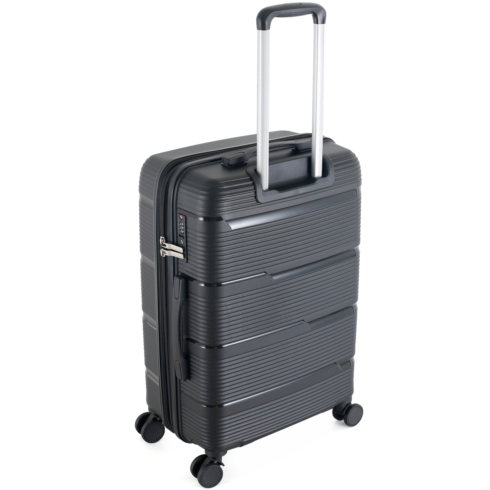 4-Piece Luggage Set | PP Material | Hard Shell Expandable | 8 Spinner Wheels | Telescopic Handle | Anti-Theft Zippers
