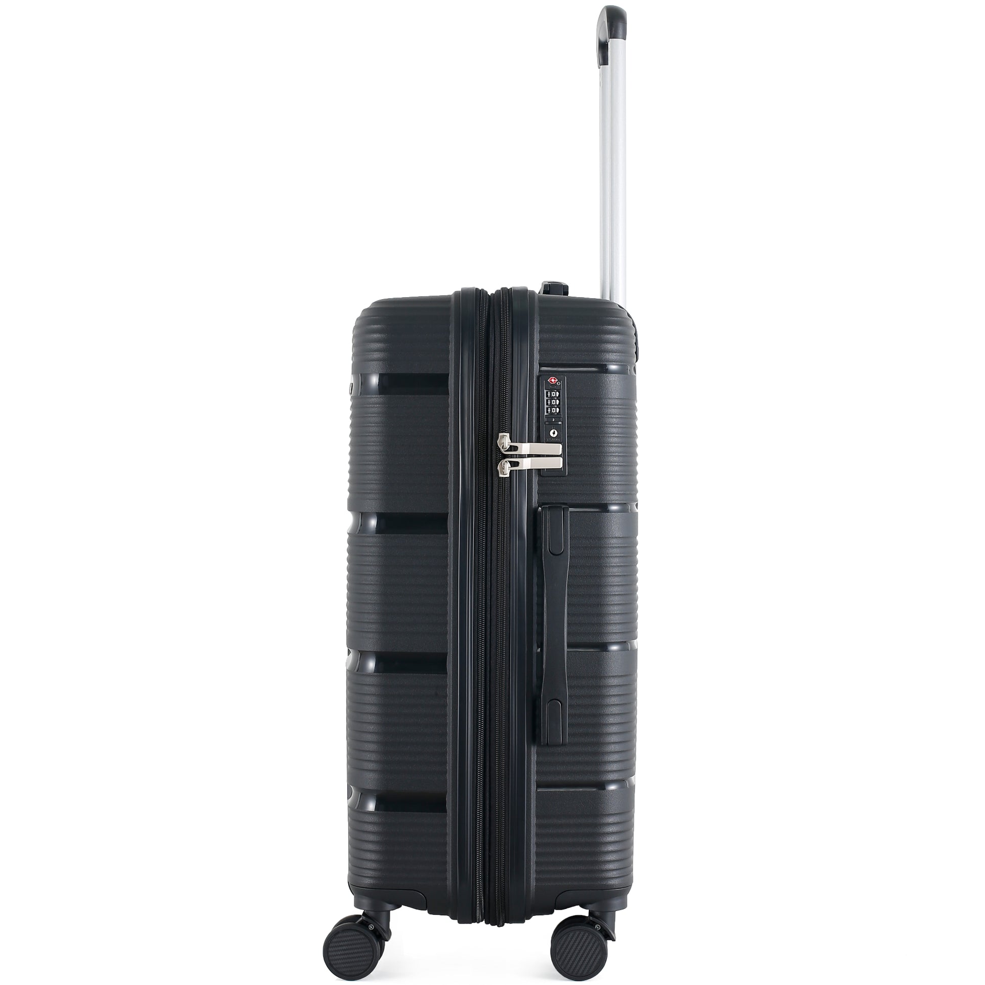 4-Piece Luggage Set | PP Material | Hard Shell Expandable | 8 Spinner Wheels | Telescopic Handle | Anti-Theft Zippers