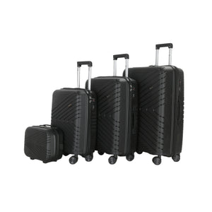 4-Piece Luggage Set | PP Material | Hard Shell Suitcases | 8 Spinner Wheels | Telescopic Handle | Anti-Theft Zippers