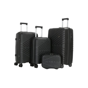 4-Piece Luggage Set | PP Material | Hard Shell Suitcases | 8 Spinner Wheels | Telescopic Handle | Anti-Theft Zippers