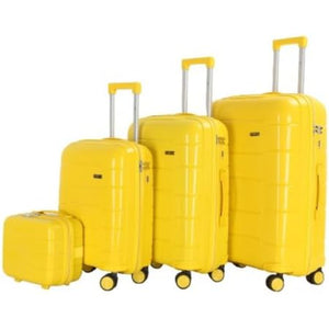 4-Piece Luggage Set, PP Material Hard Shell Suitcases, 8 Spinner Wheels, Telescopic Handle & Anti-Theft Zippers