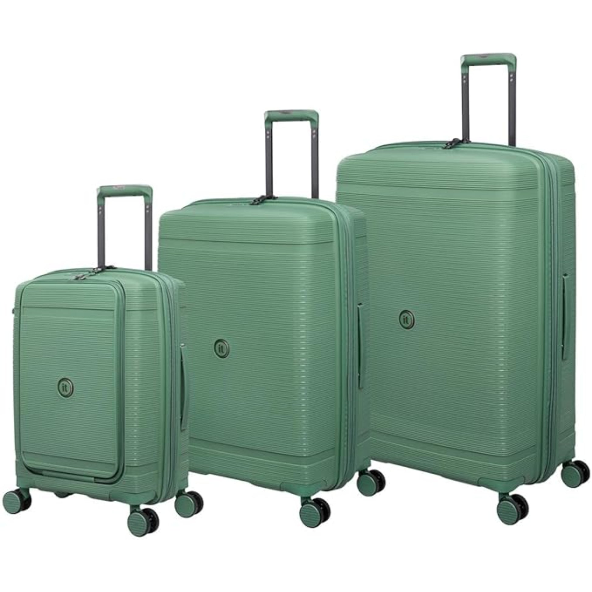 3-Piece Luggage Set, PP Material Hard Shell Suitcases, 8 Spinner Wheels, Telescopic Handle & Anti-Theft Zippers