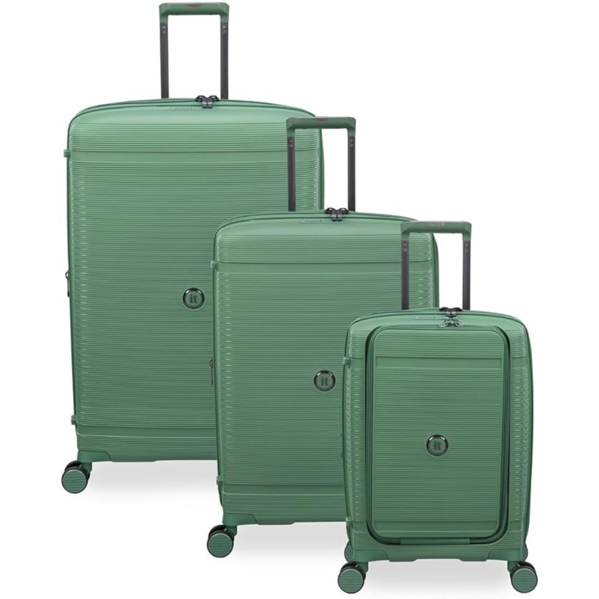 3-Piece Luggage Set, PP Material Hard Shell Suitcases, 8 Spinner Wheels, Telescopic Handle & Anti-Theft Zippers