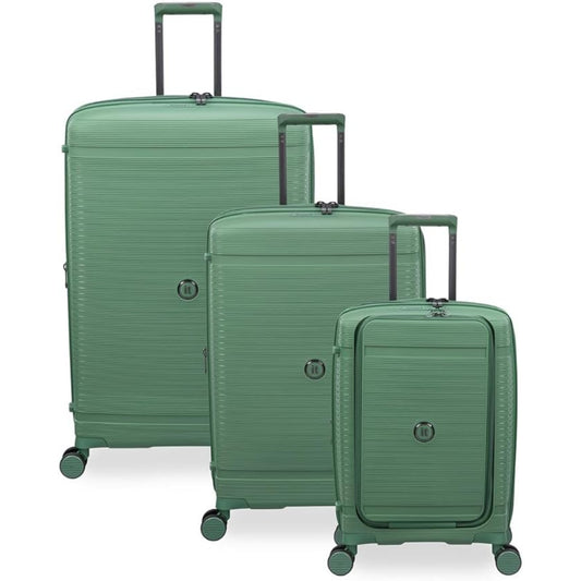 3-Piece Luggage Set, PP Material Hard Shell Suitcases, 8 Spinner Wheels, Telescopic Handle & Anti-Theft Zippers