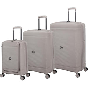3-Piece Luggage Set, PP Material Hard Shell Suitcases, 8 Spinner Wheels, Telescopic Handle & Anti-Theft Zippers