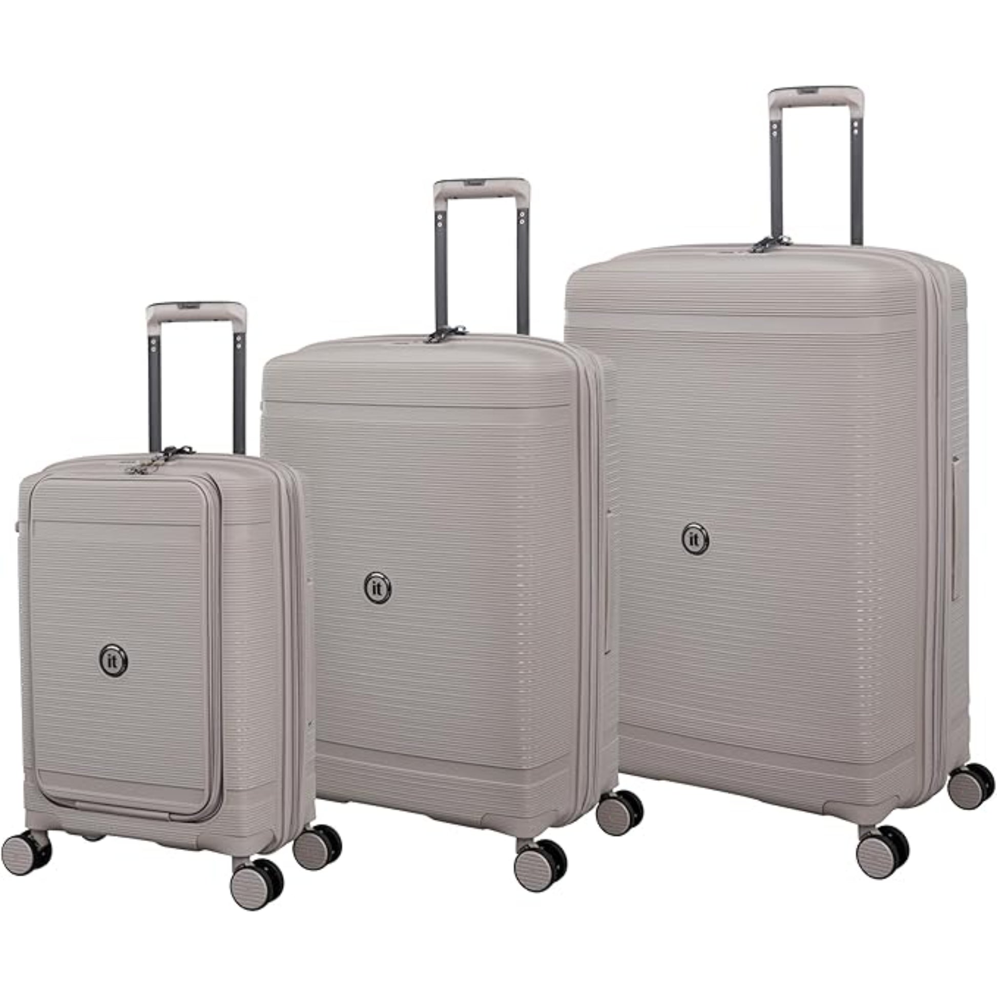 3-Piece Luggage Set, PP Material Hard Shell Suitcases, 8 Spinner Wheels, Telescopic Handle & Anti-Theft Zippers
