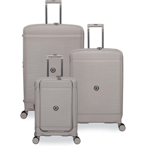 3-Piece Luggage Set, PP Material Hard Shell Suitcases, 8 Spinner Wheels, Telescopic Handle & Anti-Theft Zippers