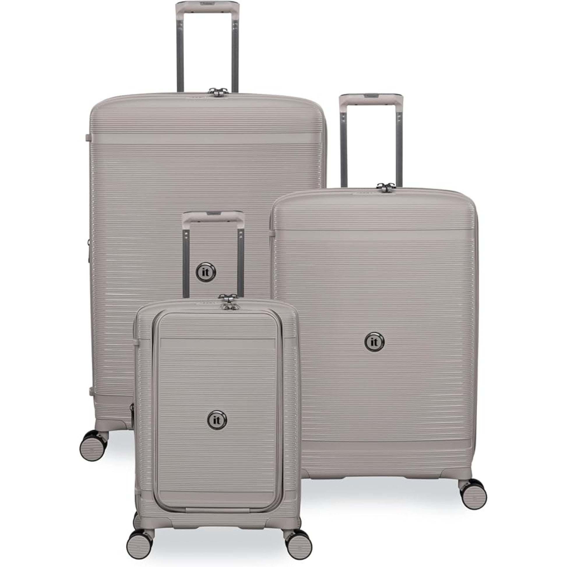 3-Piece Luggage Set, PP Material Hard Shell Suitcases, 8 Spinner Wheels, Telescopic Handle & Anti-Theft Zippers