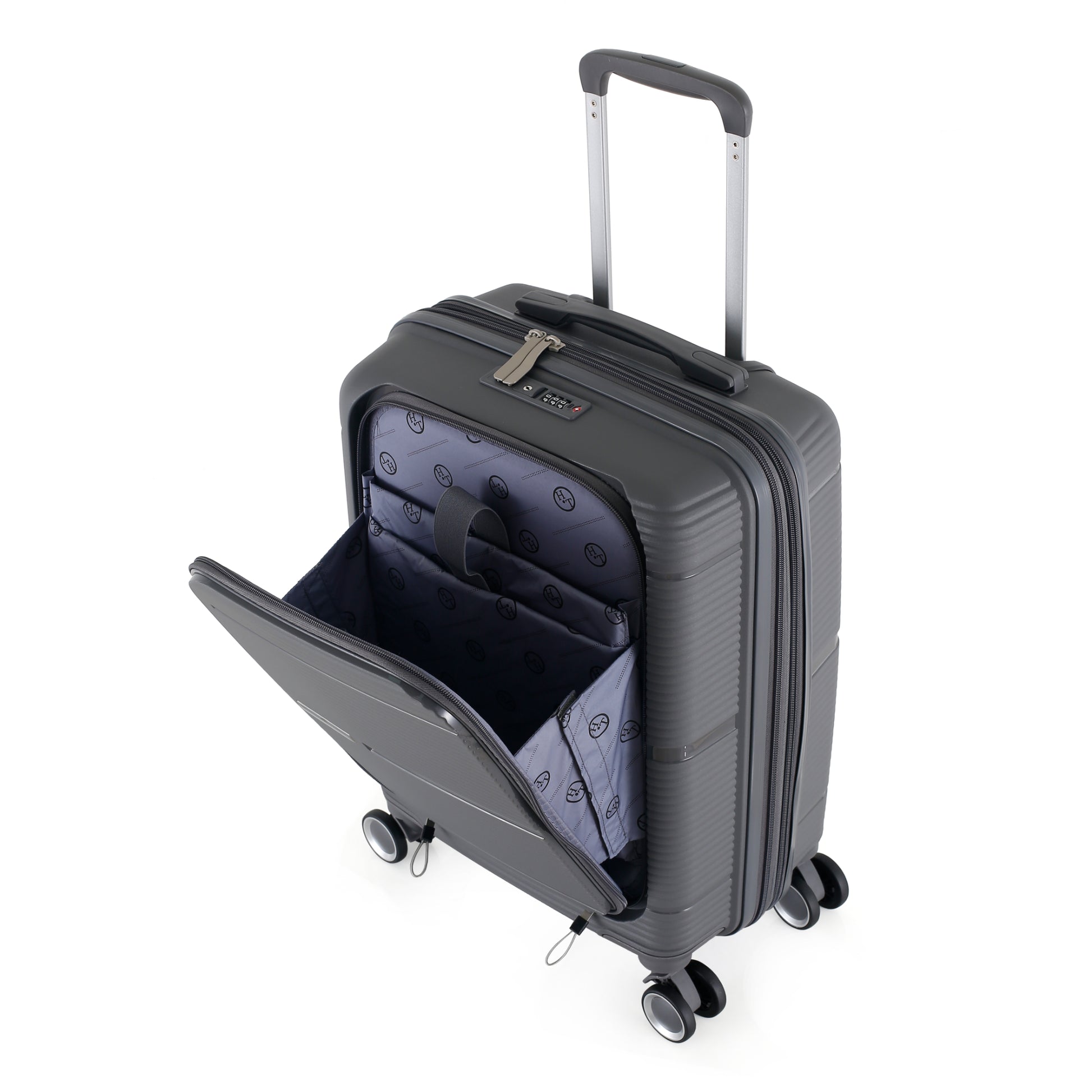 3-Piece Luggage Set, PP Material Hard Shell Suitcases, 8 Spinner Wheels, Telescopic Handle & Anti-Theft Zippers