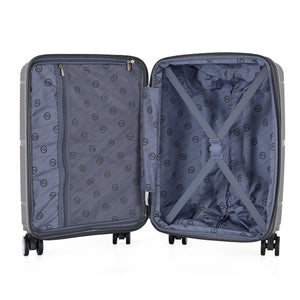 3-Piece Luggage Set, PP Material Hard Shell Suitcases, 8 Spinner Wheels, Telescopic Handle & Anti-Theft Zippers
