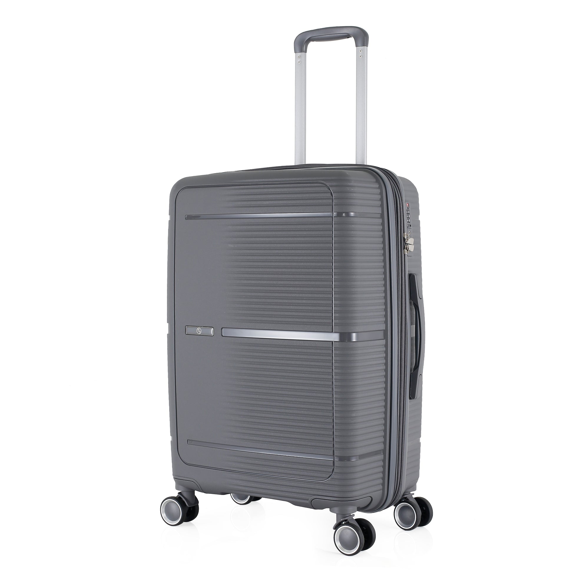 3-Piece Luggage Set, PP Material Hard Shell Suitcases, 8 Spinner Wheels, Telescopic Handle & Anti-Theft Zippers