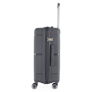 3-Piece Luggage Set, PP Material Hard Shell Suitcases, 8 Spinner Wheels, Telescopic Handle & Anti-Theft Zippers