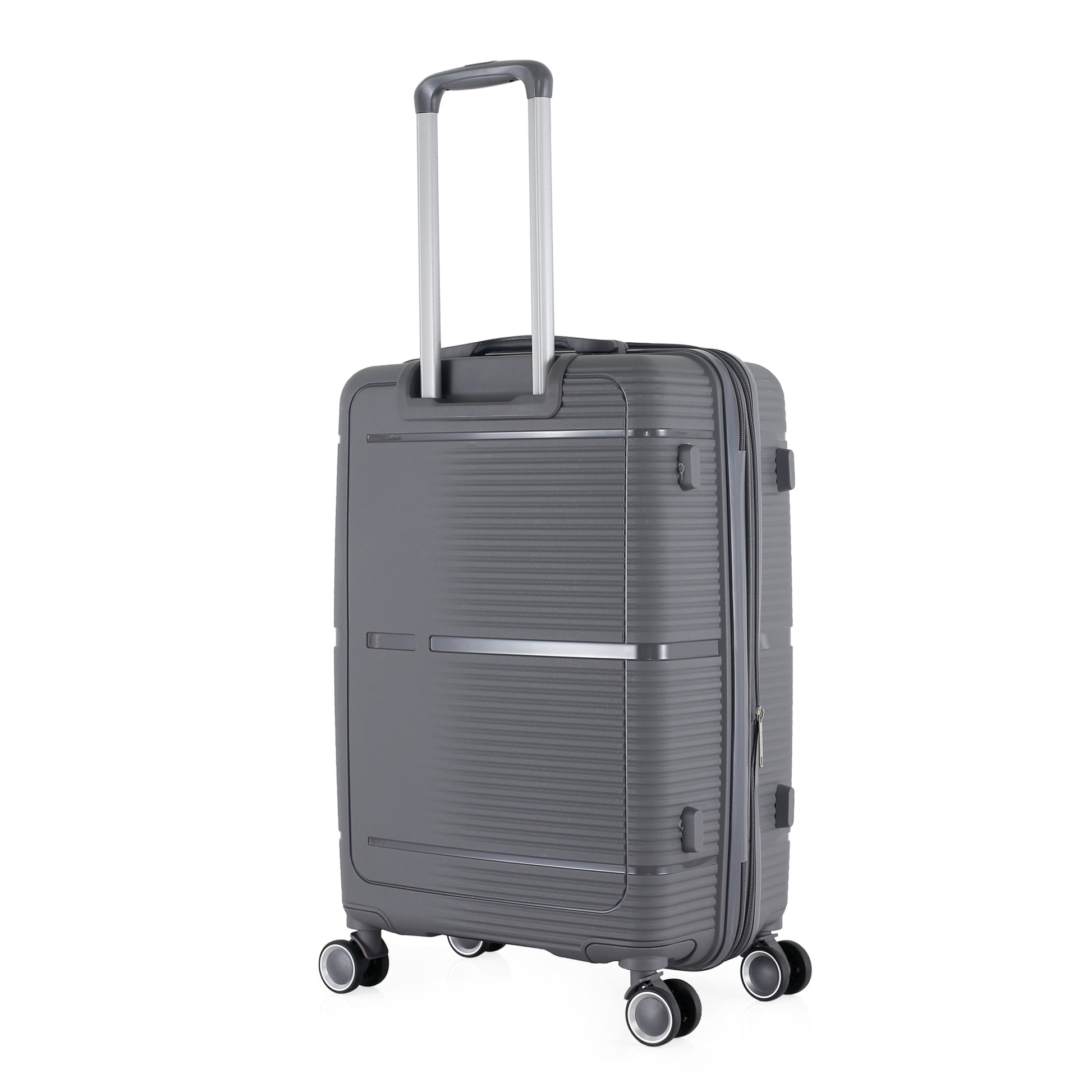3-Piece Luggage Set, PP Material Hard Shell Suitcases, 8 Spinner Wheels, Telescopic Handle & Anti-Theft Zippers