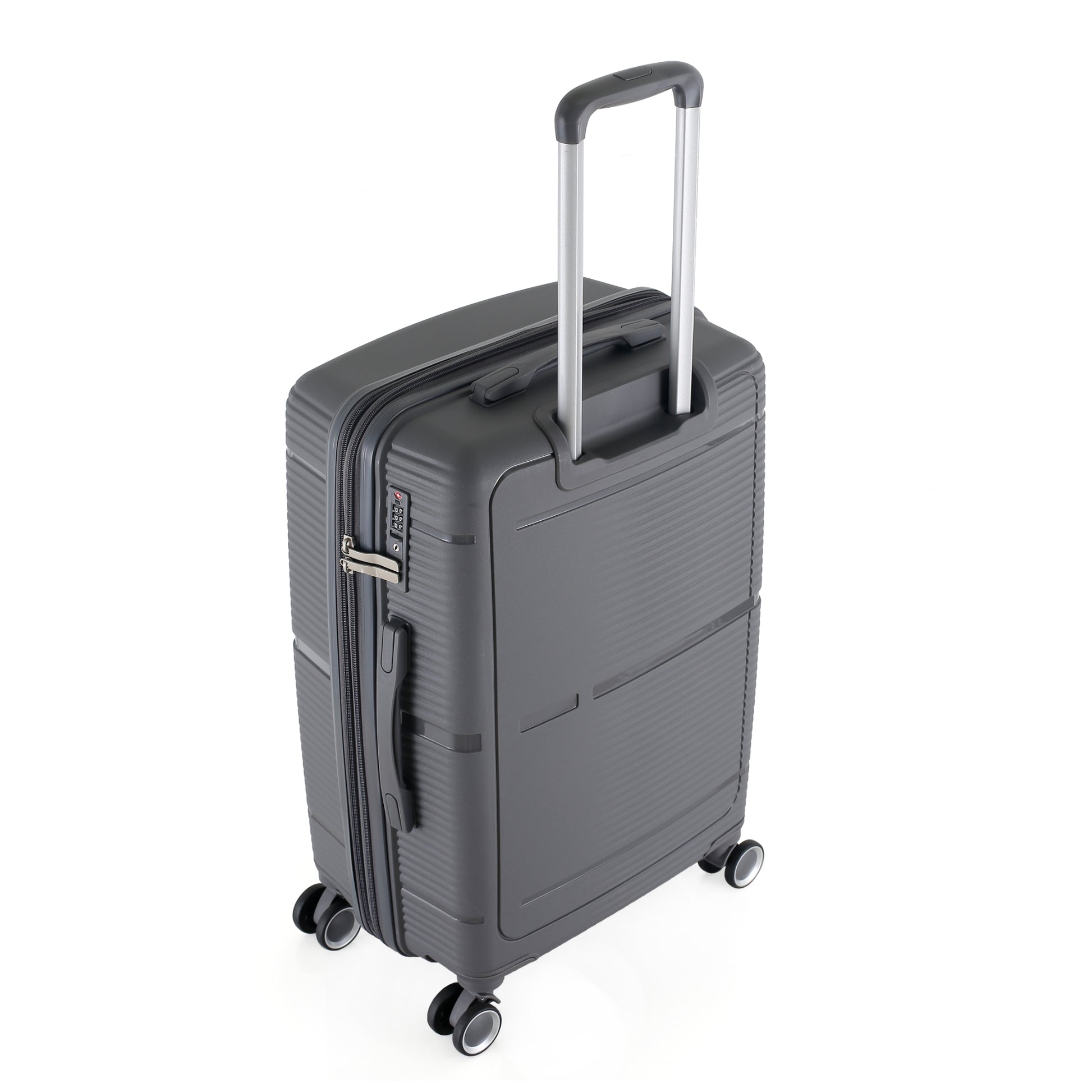3-Piece Luggage Set, PP Material Hard Shell Suitcases, 8 Spinner Wheels, Telescopic Handle & Anti-Theft Zippers