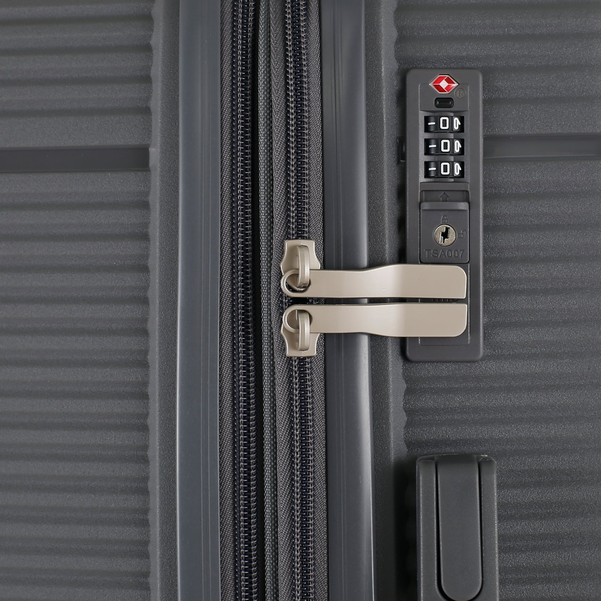 3-Piece Luggage Set, PP Material Hard Shell Suitcases, 8 Spinner Wheels, Telescopic Handle & Anti-Theft Zippers