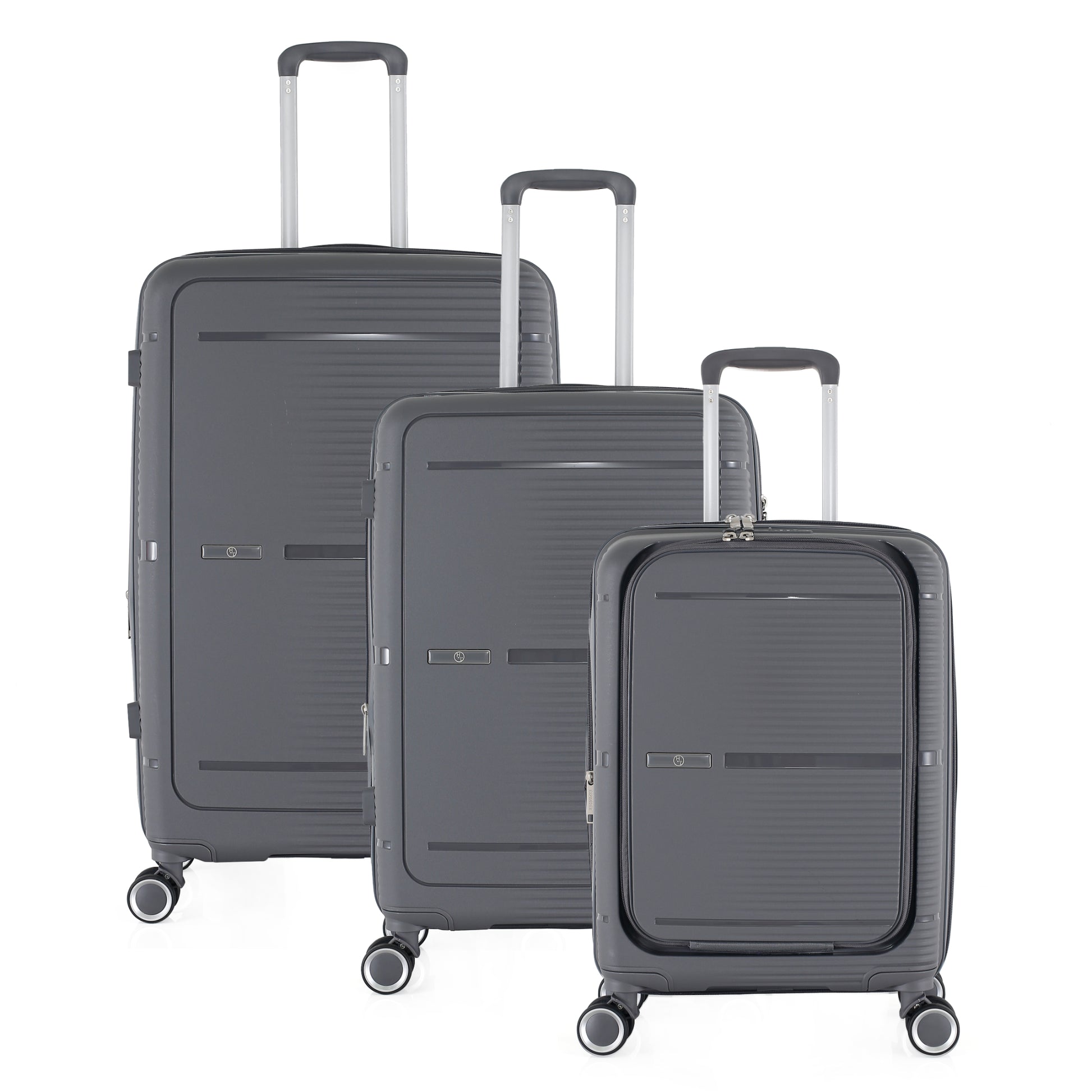 3-Piece Luggage Set, PP Material Hard Shell Suitcases, 8 Spinner Wheels, Telescopic Handle & Anti-Theft Zippers