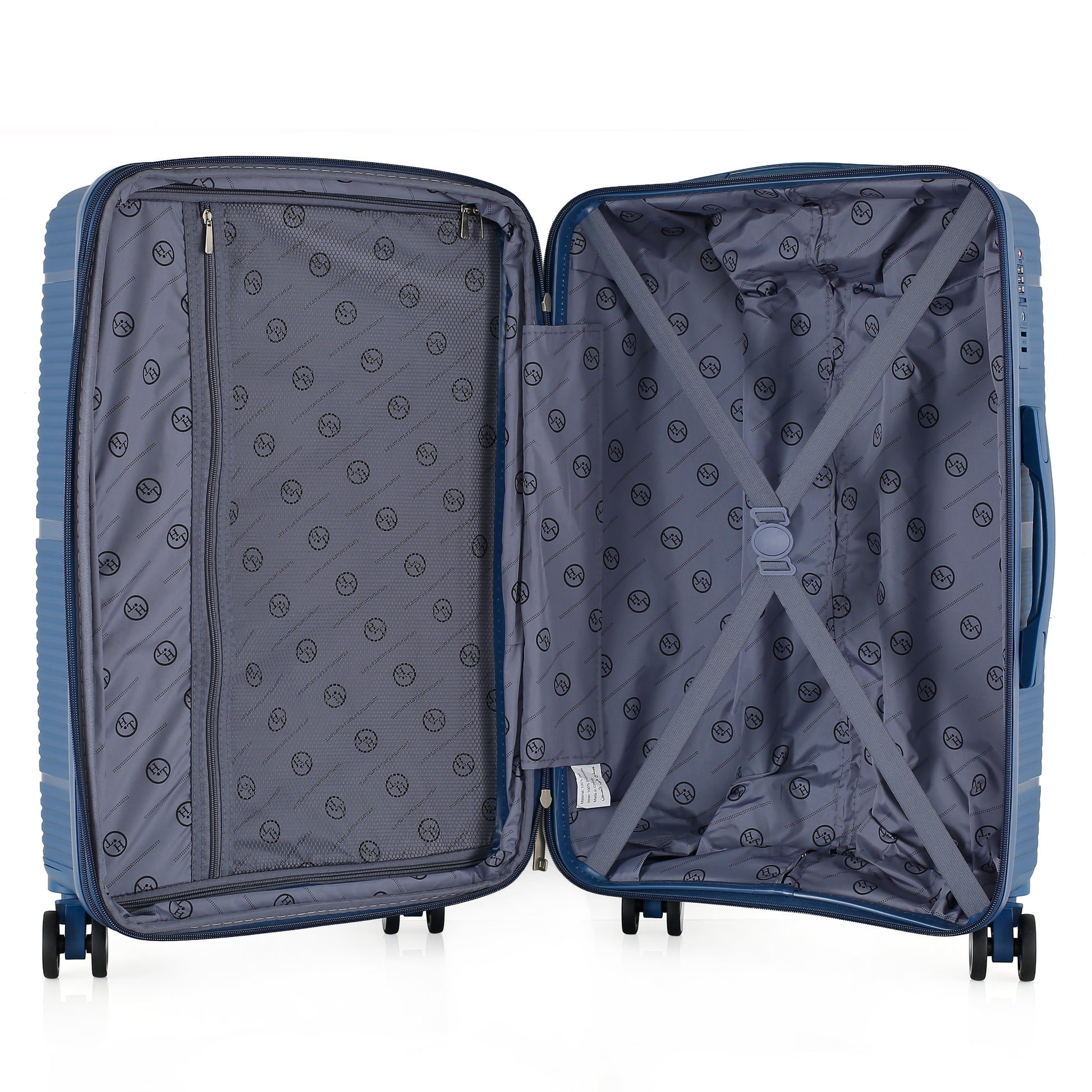 3-Piece Luggage Set, PP Material Hard Shell Suitcases, 8 Spinner Wheels, Telescopic Handle & Anti-Theft Zippers