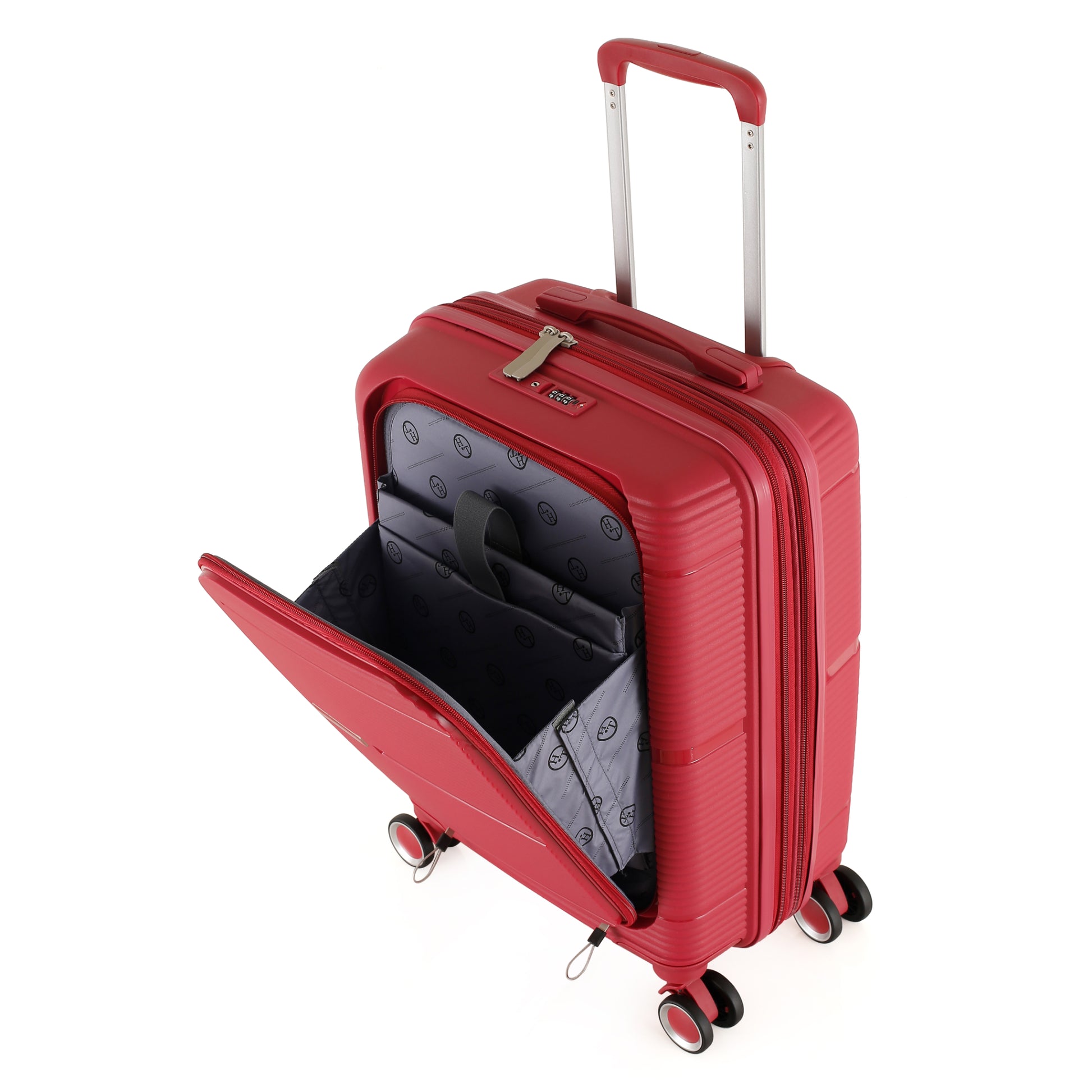 3-Piece Luggage Set, PP Material Hard Shell Suitcases, 8 Spinner Wheels, Telescopic Handle & Anti-Theft Zippers