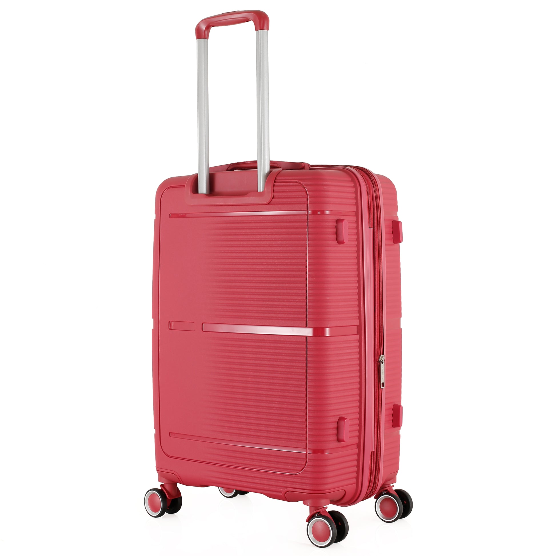 3-Piece Luggage Set, PP Material Hard Shell Suitcases, 8 Spinner Wheels, Telescopic Handle & Anti-Theft Zippers