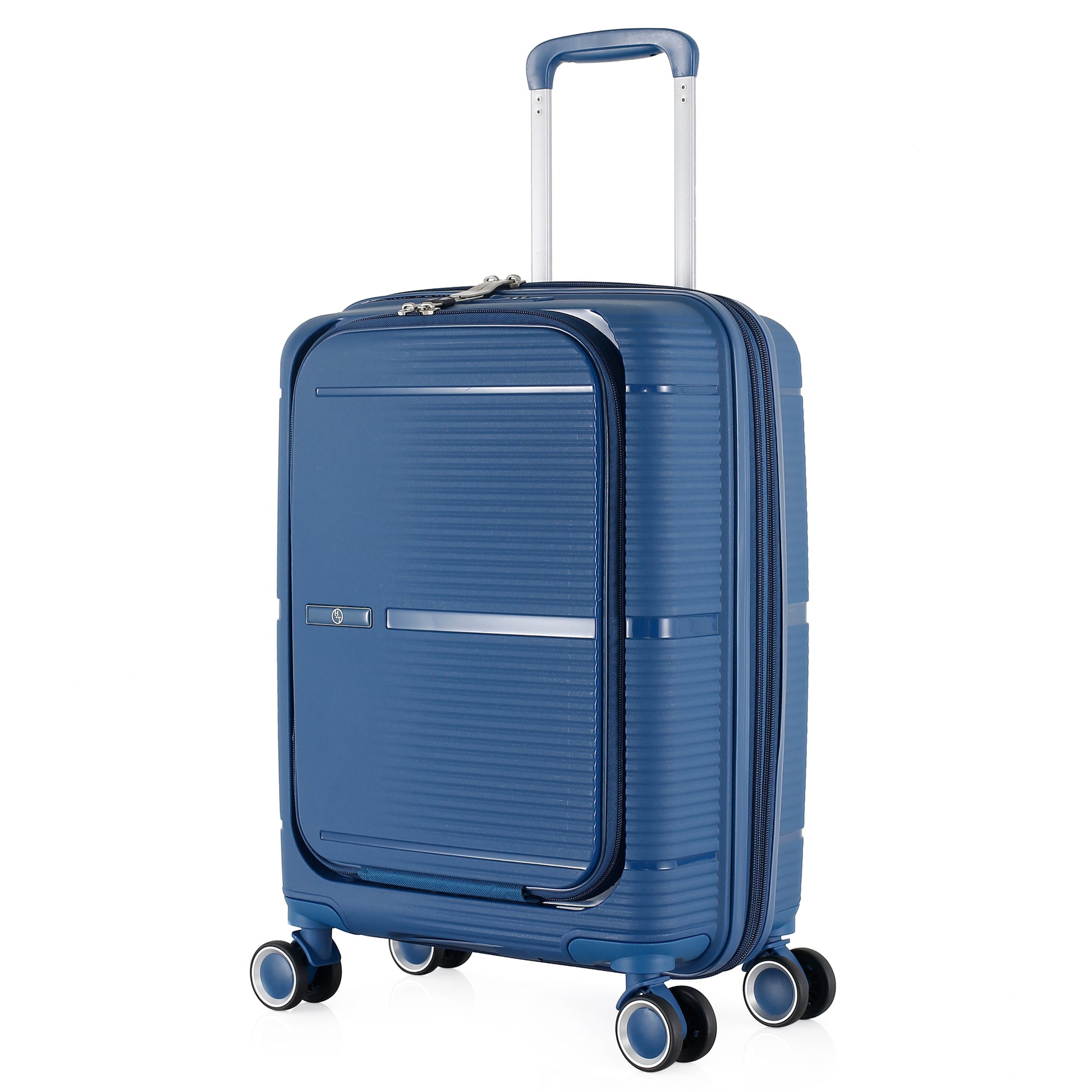 3-Piece Luggage Set, PP Material Hard Shell Suitcases, 8 Spinner Wheels, Telescopic Handle & Anti-Theft Zippers
