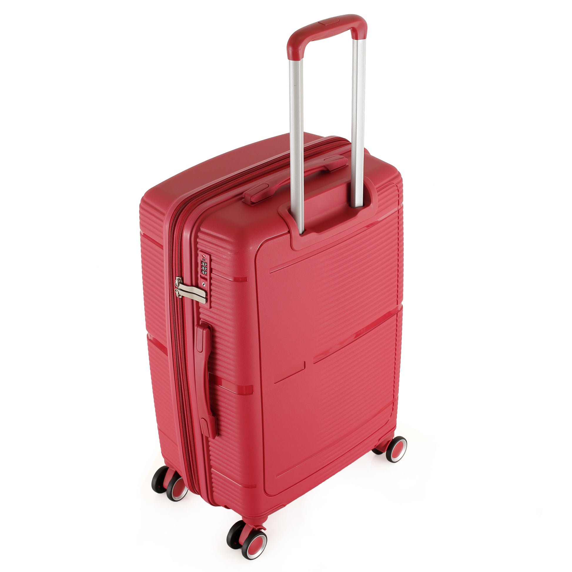 3-Piece Luggage Set, PP Material Hard Shell Suitcases, 8 Spinner Wheels, Telescopic Handle & Anti-Theft Zippers
