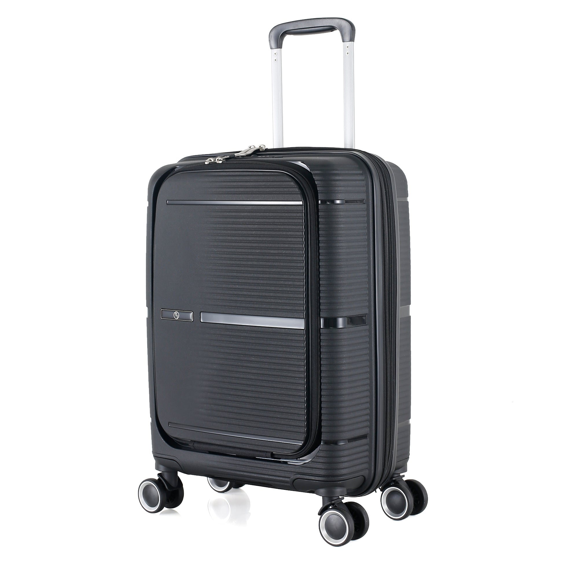 3-Piece Luggage Set, PP Material Hard Shell Suitcases, 8 Spinner Wheels, Telescopic Handle & Anti-Theft Zippers