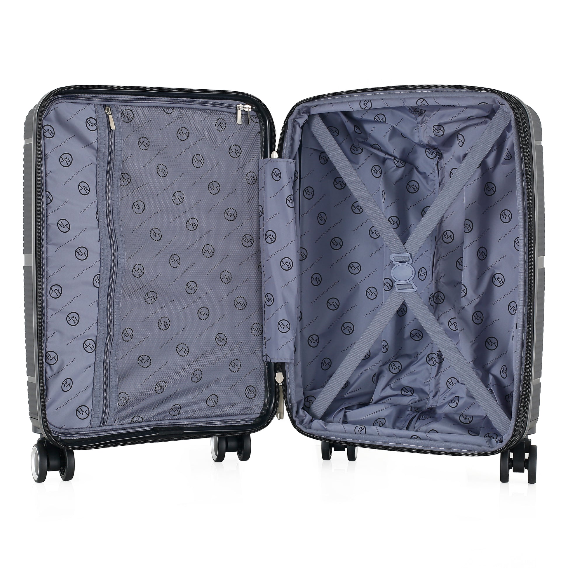 3-Piece Luggage Set, PP Material Hard Shell Suitcases, 8 Spinner Wheels, Telescopic Handle & Anti-Theft Zippers