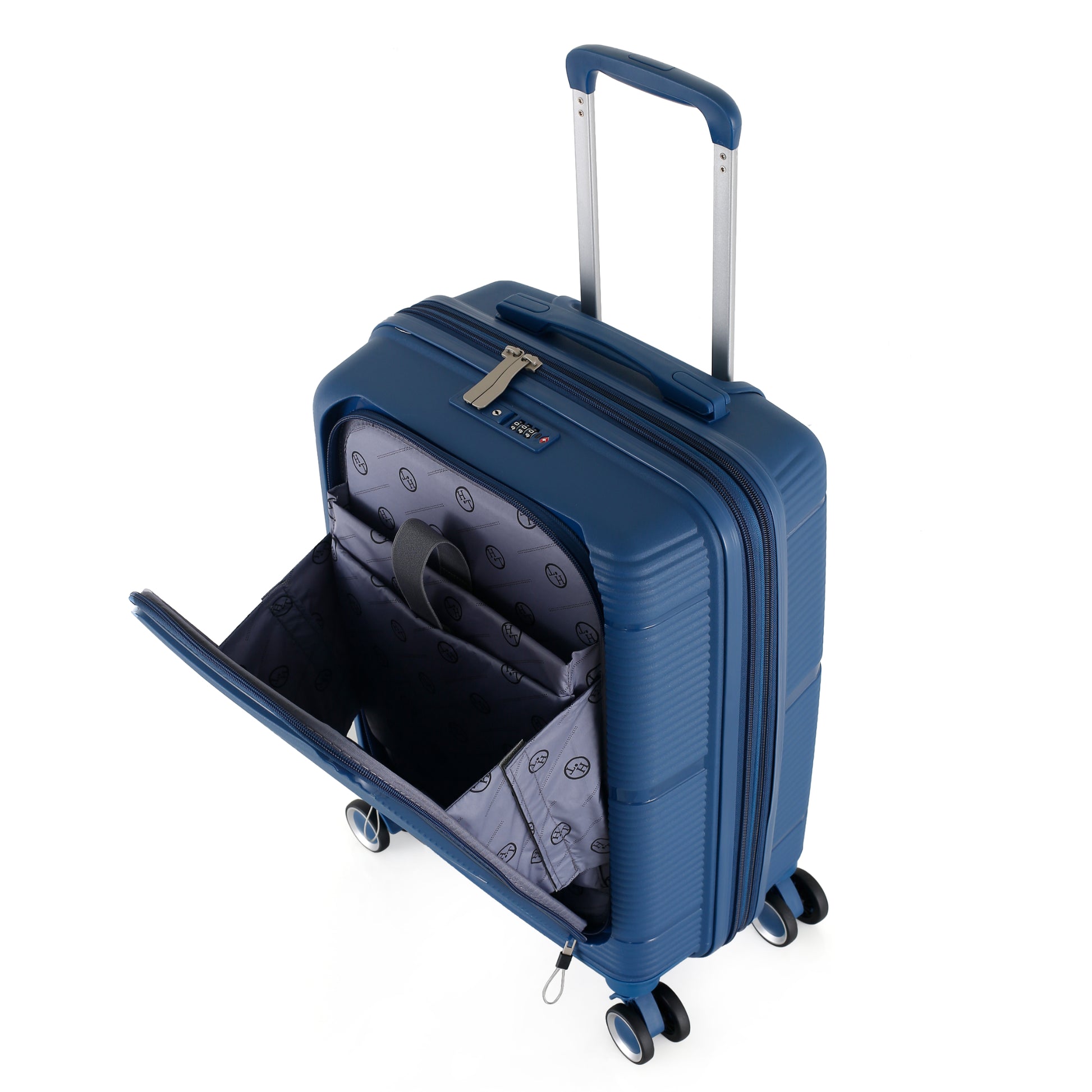 3-Piece Luggage Set, PP Material Hard Shell Suitcases, 8 Spinner Wheels, Telescopic Handle & Anti-Theft Zippers