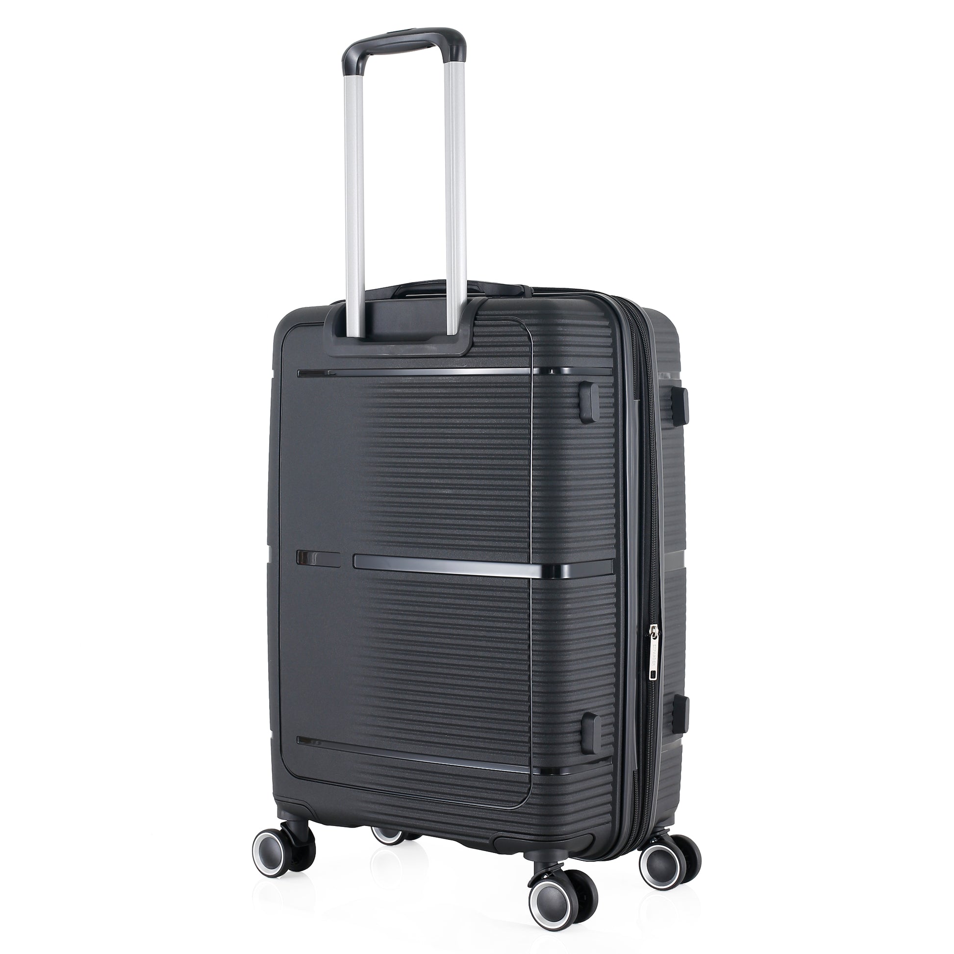 3-Piece Luggage Set, PP Material Hard Shell Suitcases, 8 Spinner Wheels, Telescopic Handle & Anti-Theft Zippers