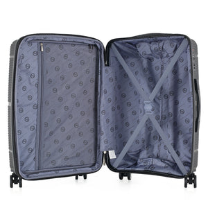 3-Piece Luggage Set, PP Material Hard Shell Suitcases, 8 Spinner Wheels, Telescopic Handle & Anti-Theft Zippers