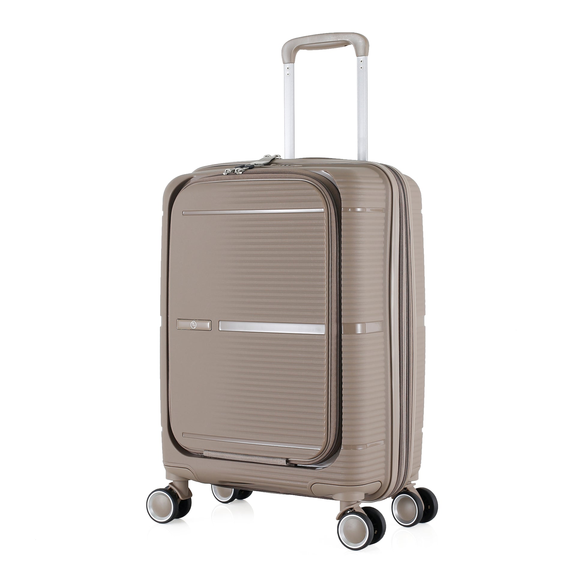 3-Piece Luggage Set, PP Material Hard Shell Suitcases, 8 Spinner Wheels, Telescopic Handle & Anti-Theft Zippers