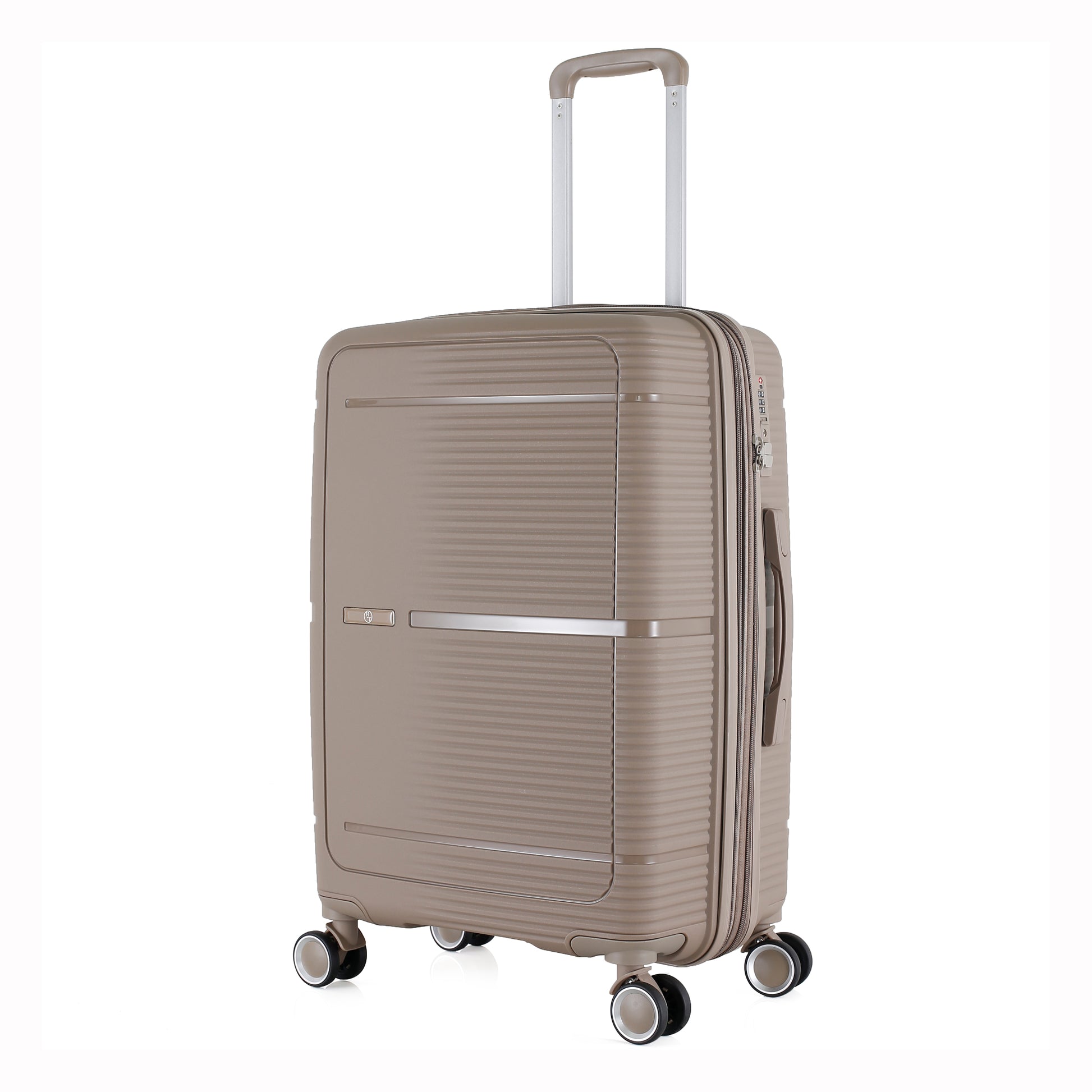 3-Piece Luggage Set, PP Material Hard Shell Suitcases, 8 Spinner Wheels, Telescopic Handle & Anti-Theft Zippers