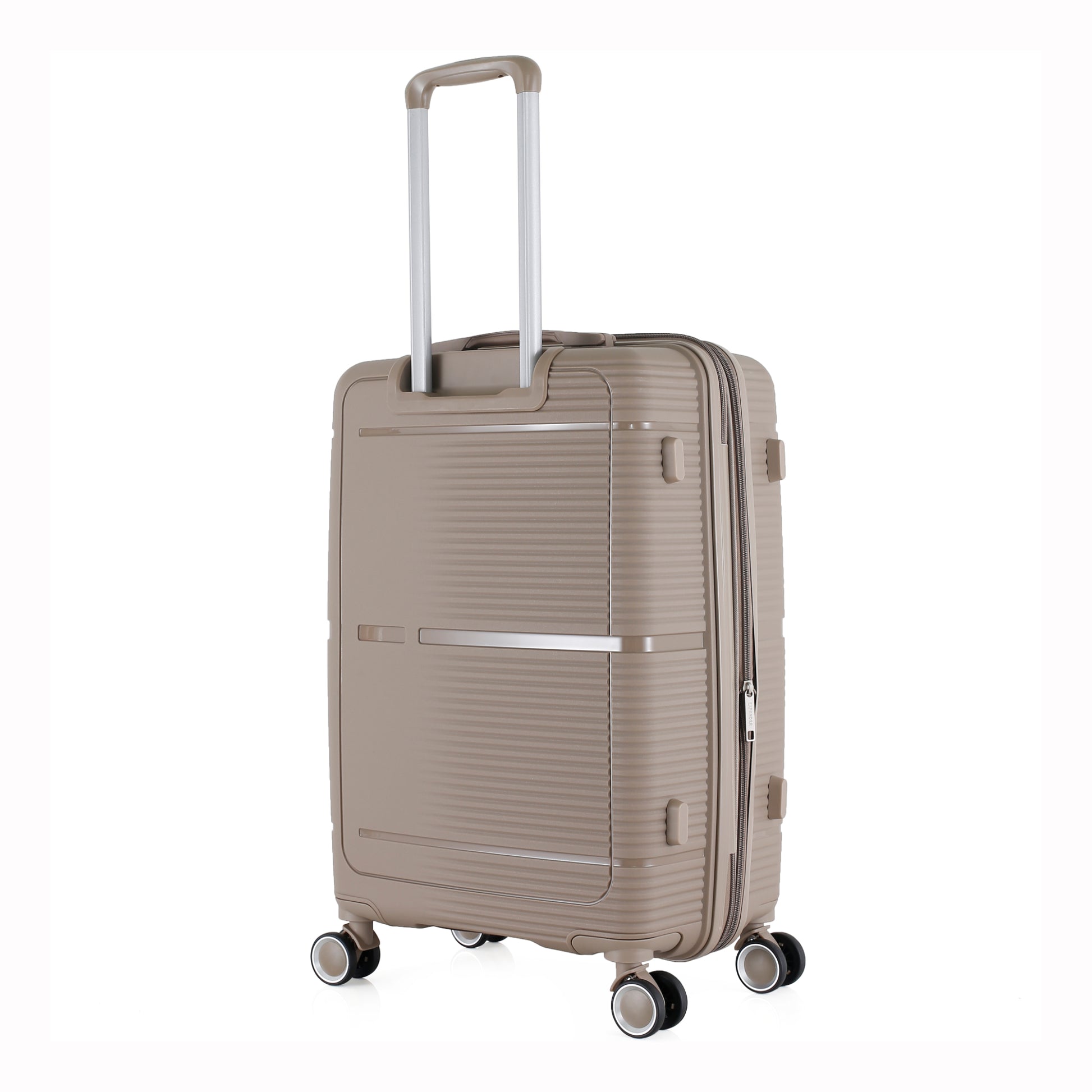 3-Piece Luggage Set, PP Material Hard Shell Suitcases, 8 Spinner Wheels, Telescopic Handle & Anti-Theft Zippers
