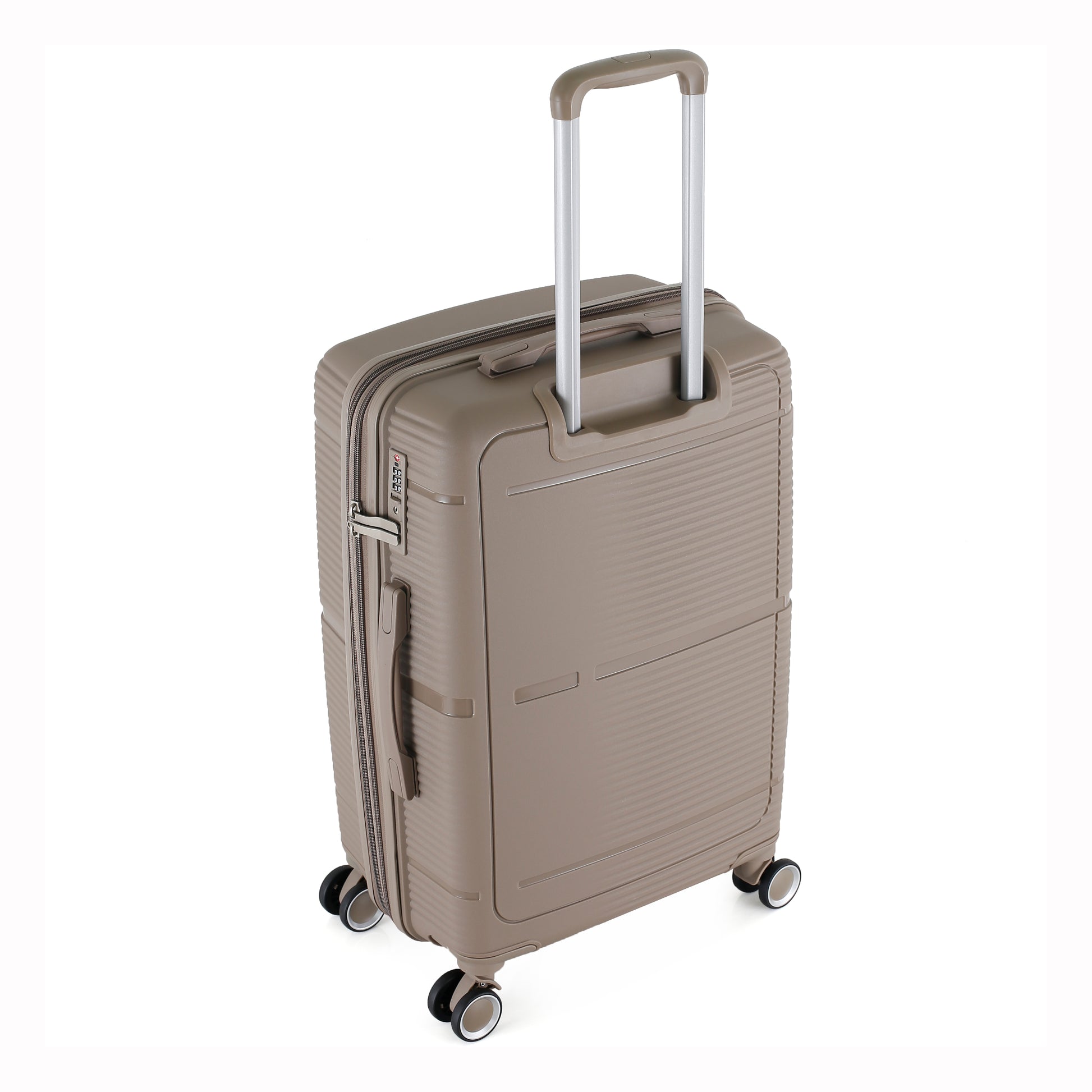 3-Piece Luggage Set, PP Material Hard Shell Suitcases, 8 Spinner Wheels, Telescopic Handle & Anti-Theft Zippers