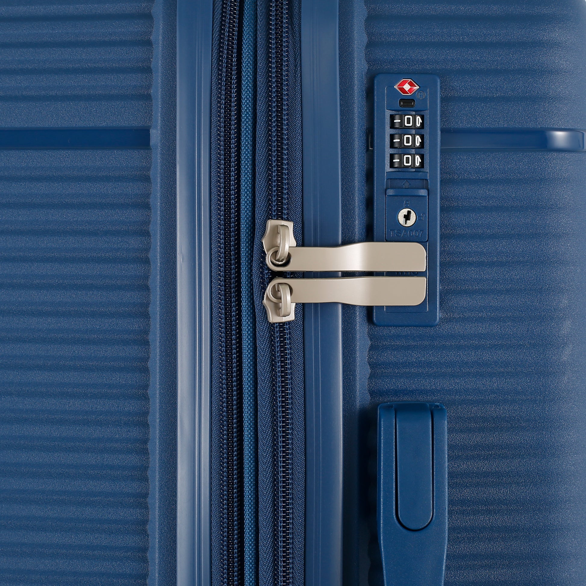 3-Piece Luggage Set, PP Material Hard Shell Suitcases, 8 Spinner Wheels, Telescopic Handle & Anti-Theft Zippers