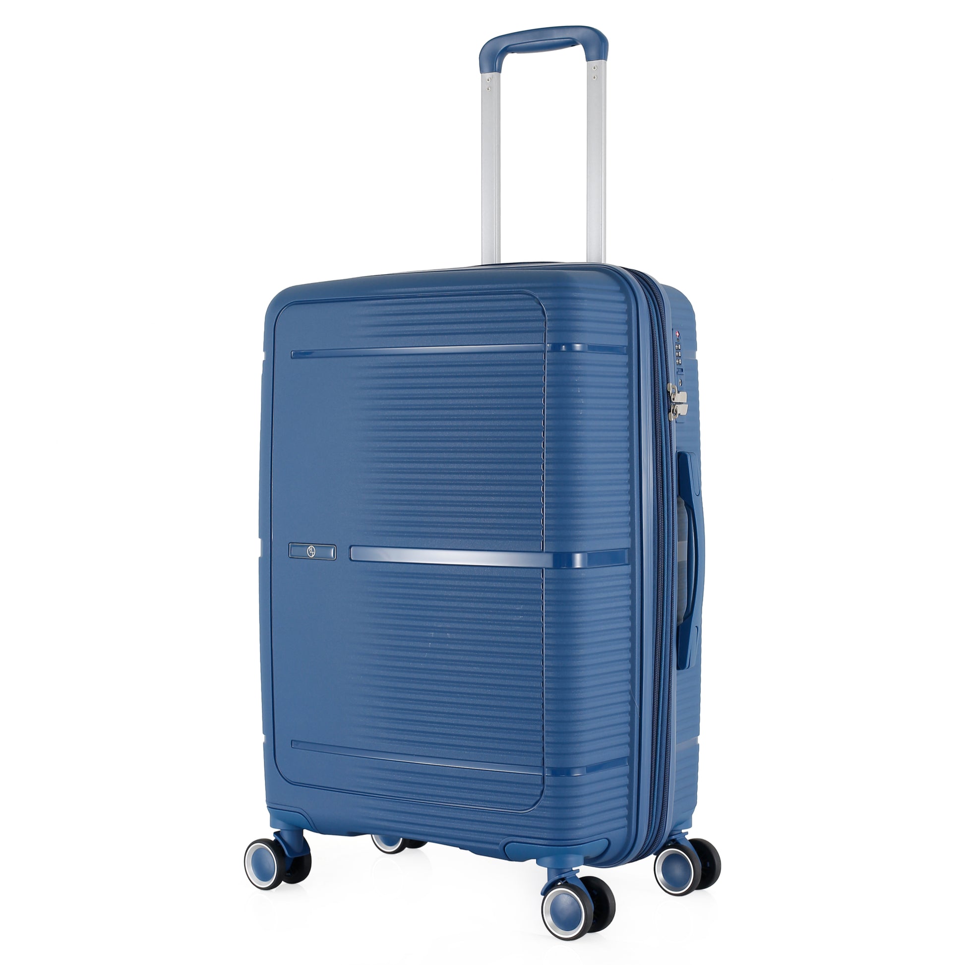 3-Piece Luggage Set, PP Material Hard Shell Suitcases, 8 Spinner Wheels, Telescopic Handle & Anti-Theft Zippers