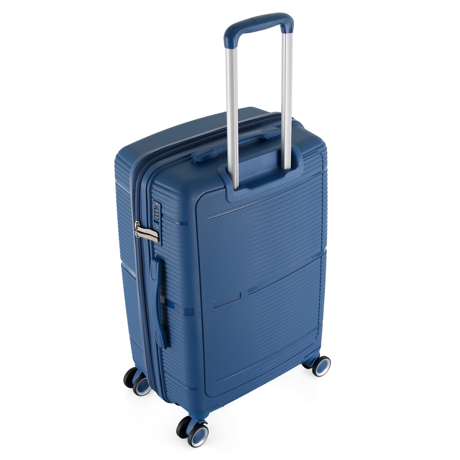 3-Piece Luggage Set, PP Material Hard Shell Suitcases, 8 Spinner Wheels, Telescopic Handle & Anti-Theft Zippers